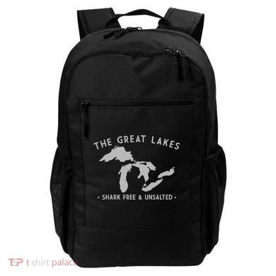 Great Lakes Shark Free And Unsalted Funny Vintage Backpack