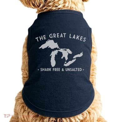 Great Lakes Shark Free And Unsalted Funny Vintage Doggie Tank