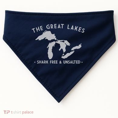 Great Lakes Shark Free And Unsalted Funny Vintage USA-Made Doggie Bandana
