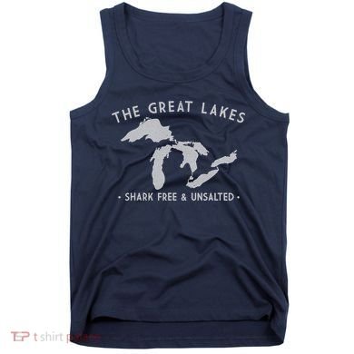 Great Lakes Shark Free And Unsalted Funny Vintage Tank Top
