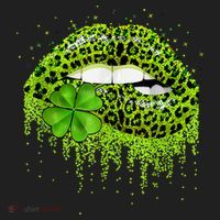 Green Lips Sexy Irish Leopard Shamrock St Patricks Day Women's Sweatshirt thumb 2