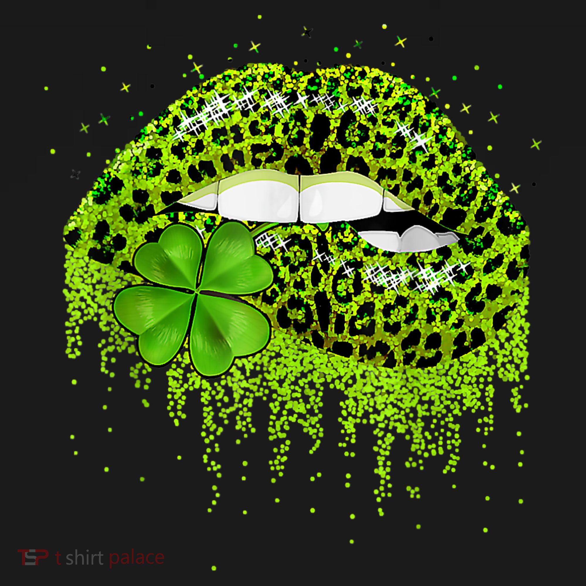 Green Lips Sexy Irish Leopard Shamrock St Patricks Day Doggie Tank