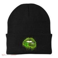 Green Lips Sexy Irish Leopard Shamrock St Patricks Day Beanie thumb 0
