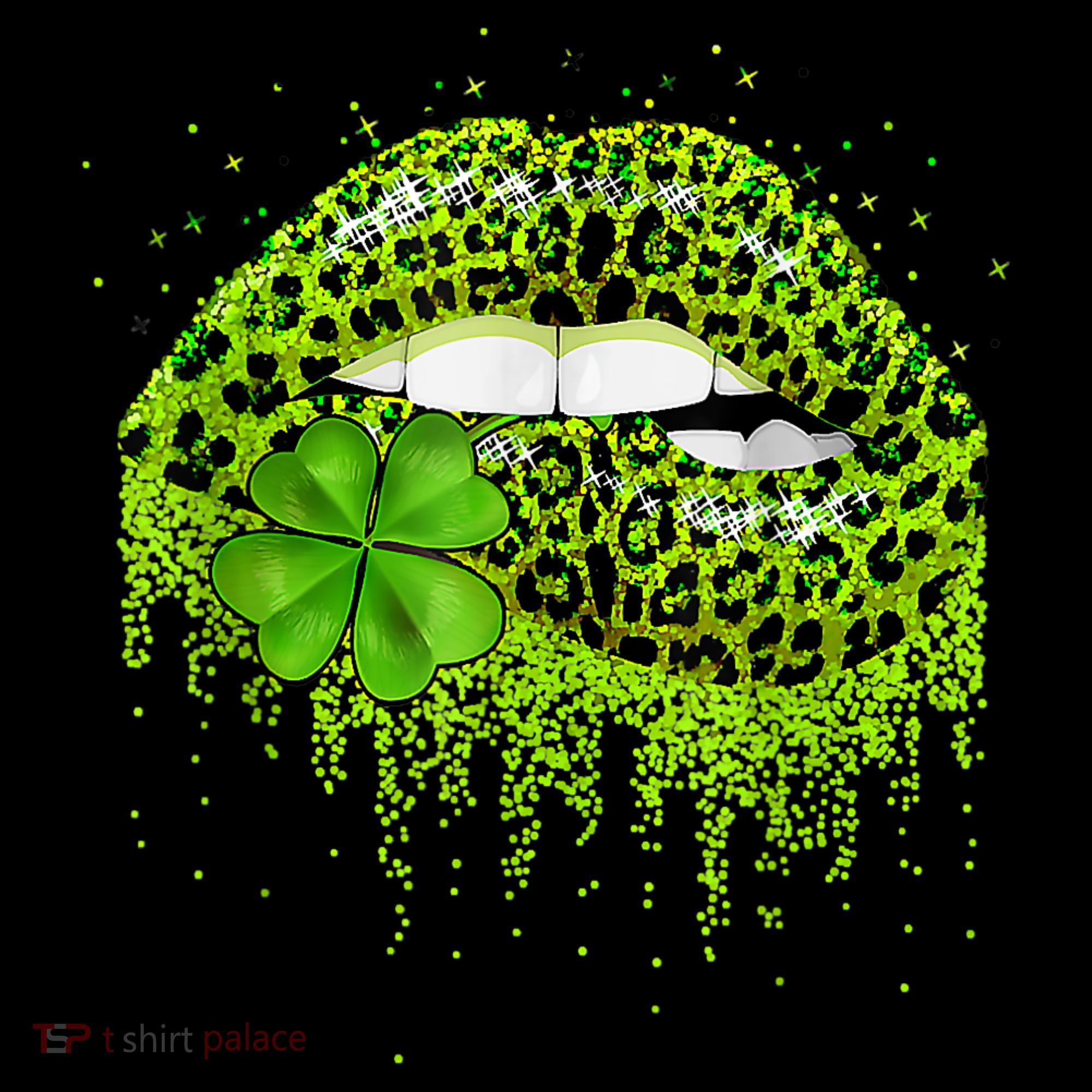 Green Lips Sexy Irish Leopard Shamrock St Patricks Day Women's Hoodie