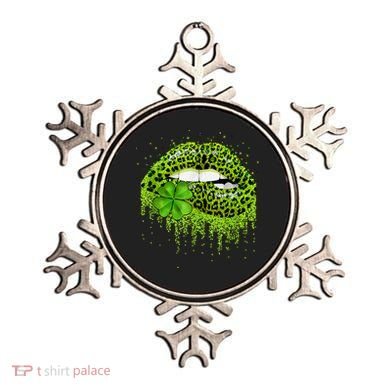 Green Lips Sexy Irish Leopard Shamrock St Patricks Day Ornament