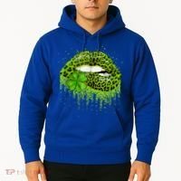 Green Lips Sexy Irish Leopard Shamrock St Patricks Day Hoodie thumb 2
