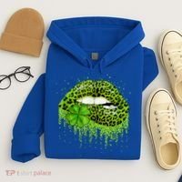 Green Lips Sexy Irish Leopard Shamrock St Patricks Day Hoodie thumb 4