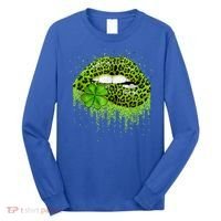 Green Lips Sexy Irish Leopard Shamrock St Patricks Day Long Sleeve Shirt thumb 0