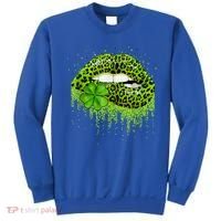 Green Lips Sexy Irish Leopard Shamrock St Patricks Day Sweatshirt thumb 0