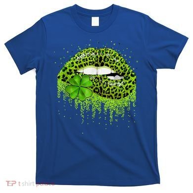 Green Lips Sexy Irish Leopard Shamrock St Patricks Day T-Shirt