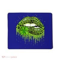 Green Lips Sexy Irish Leopard Shamrock St Patricks Day Mousepad thumb 0