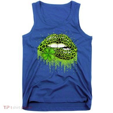 Green Lips Sexy Irish Leopard Shamrock St Patricks Day Tank Top