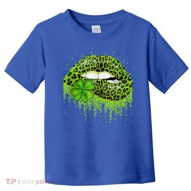 Green Lips Sexy Irish Leopard Shamrock St Patricks Day Toddler T-Shirt