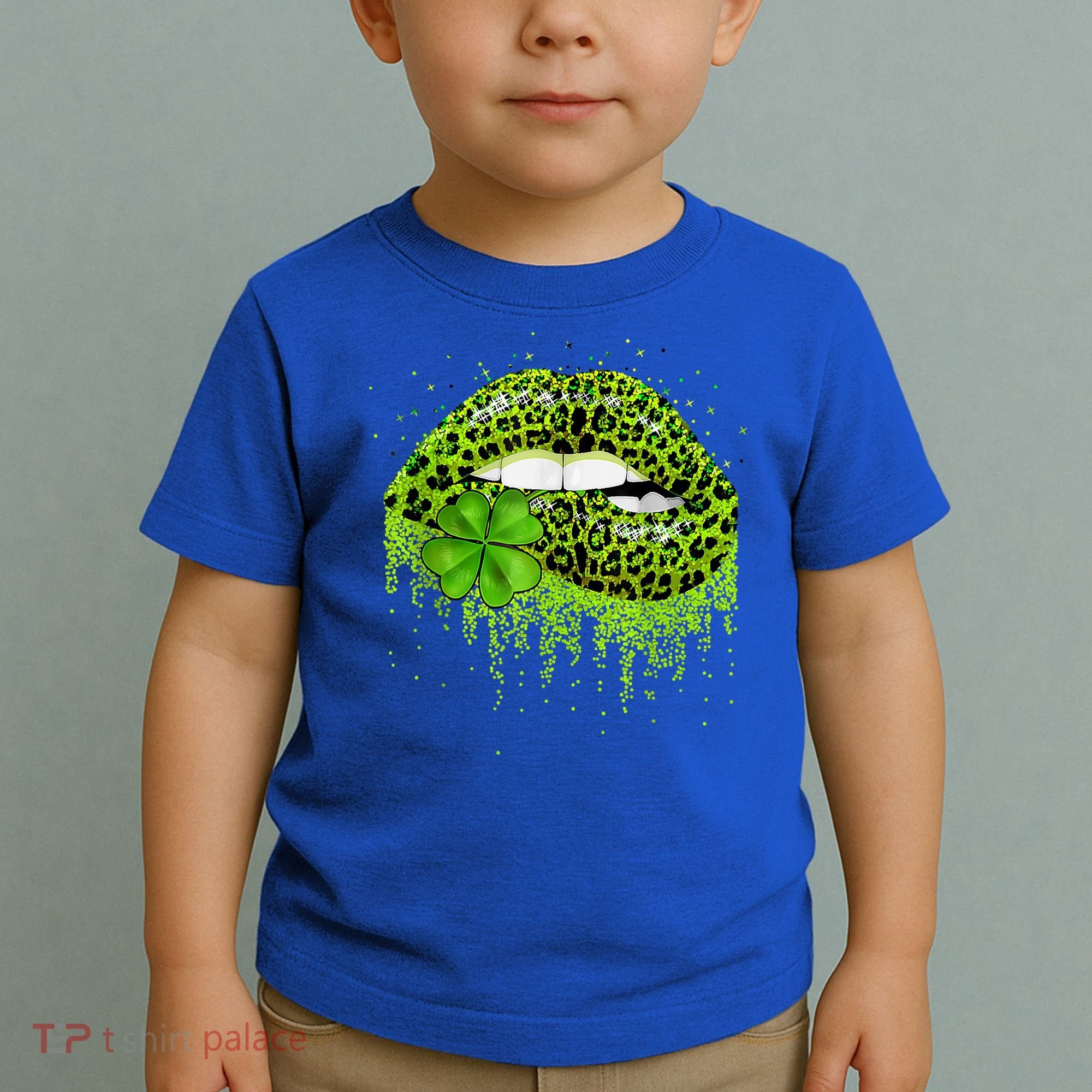 Green Lips Sexy Irish Leopard Shamrock St Patricks Day Toddler T-Shirt