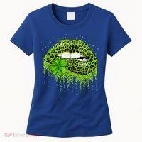 Green Lips Sexy Irish Leopard Shamrock St Patricks Day Women's T-Shirt thumb 0