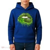 Green Lips Sexy Irish Leopard Shamrock St Patricks Day Kids Hoodie thumb 4