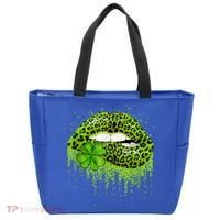 Green Lips Sexy Irish Leopard Shamrock St Patricks Day Tote Bag thumb 0