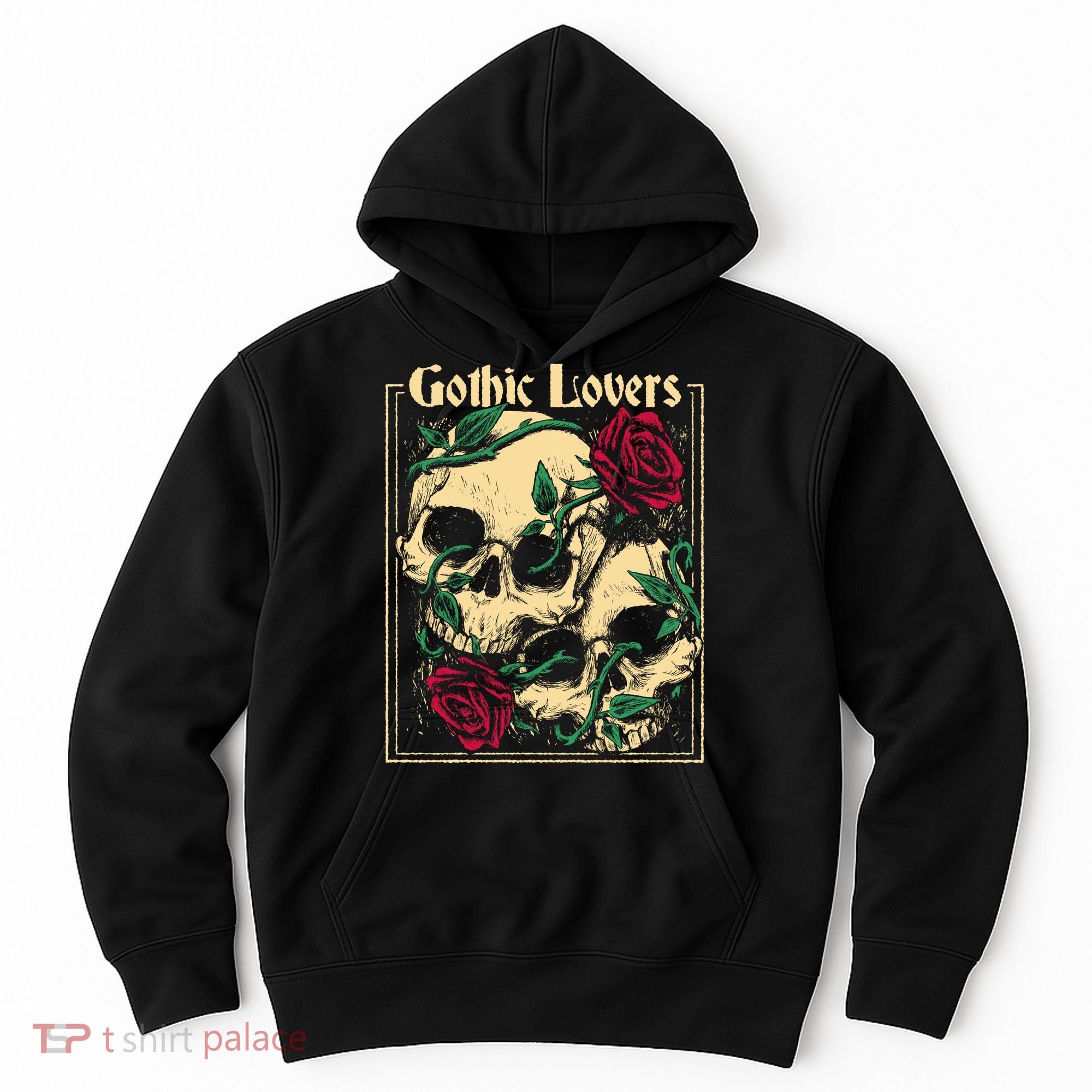 Gothic Lovers Skull And Rose Hoodie