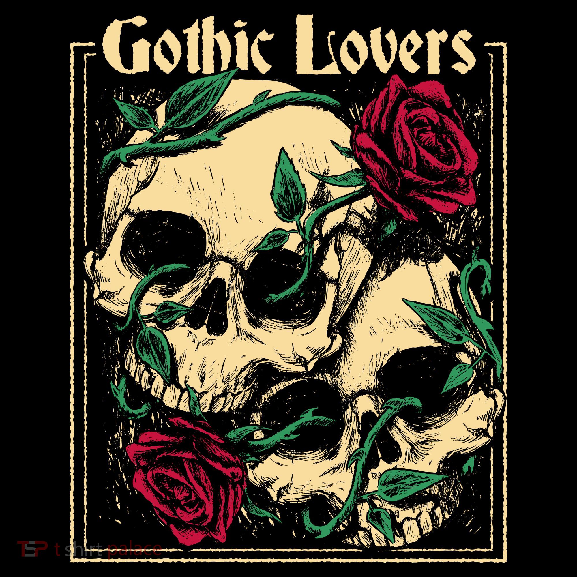 Gothic Lovers Skull And Rose Apron