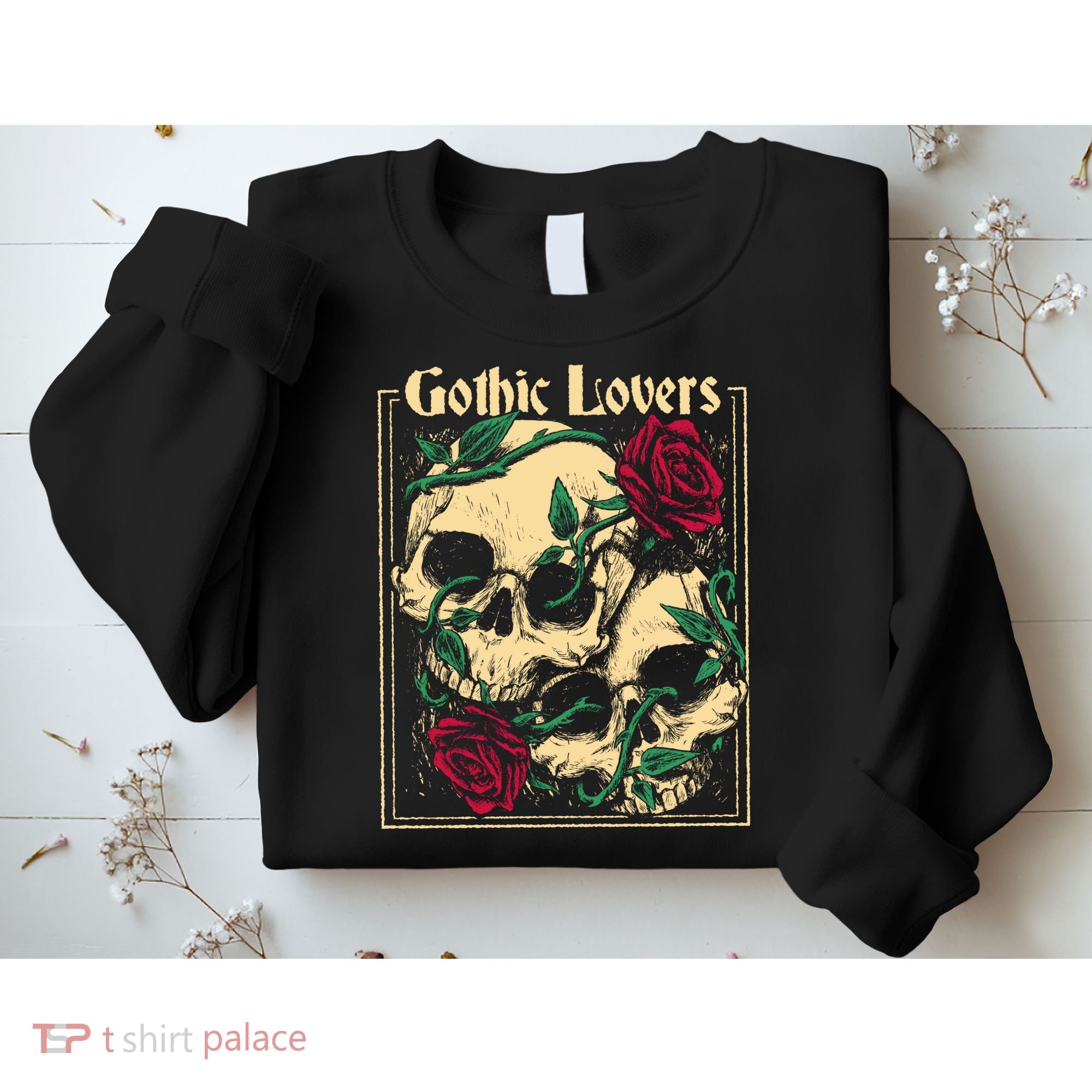 Gothic Lovers Skull And Rose Sweatshirt