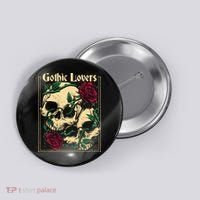 Gothic Lovers Skull And Rose Button thumb 0