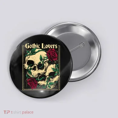 Gothic Lovers Skull And Rose Button