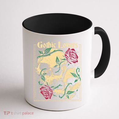Gothic Lovers Skull And Rose Coffee Mug back