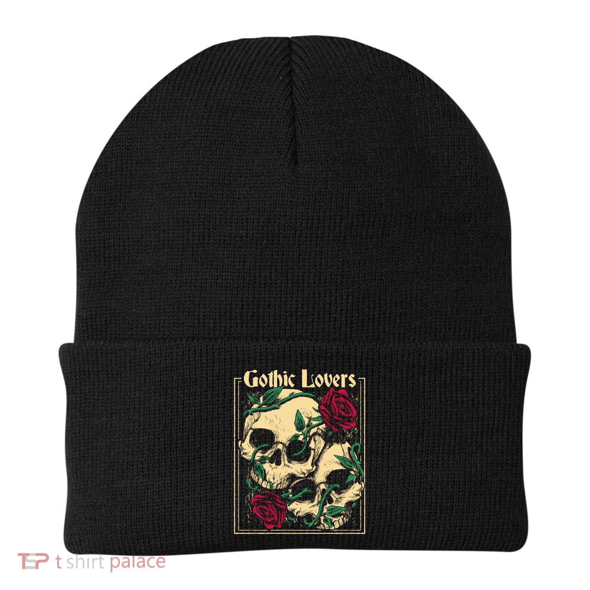 Gothic Lovers Skull And Rose Beanie