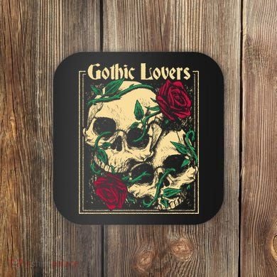 Gothic Lovers Skull And Rose Coaster