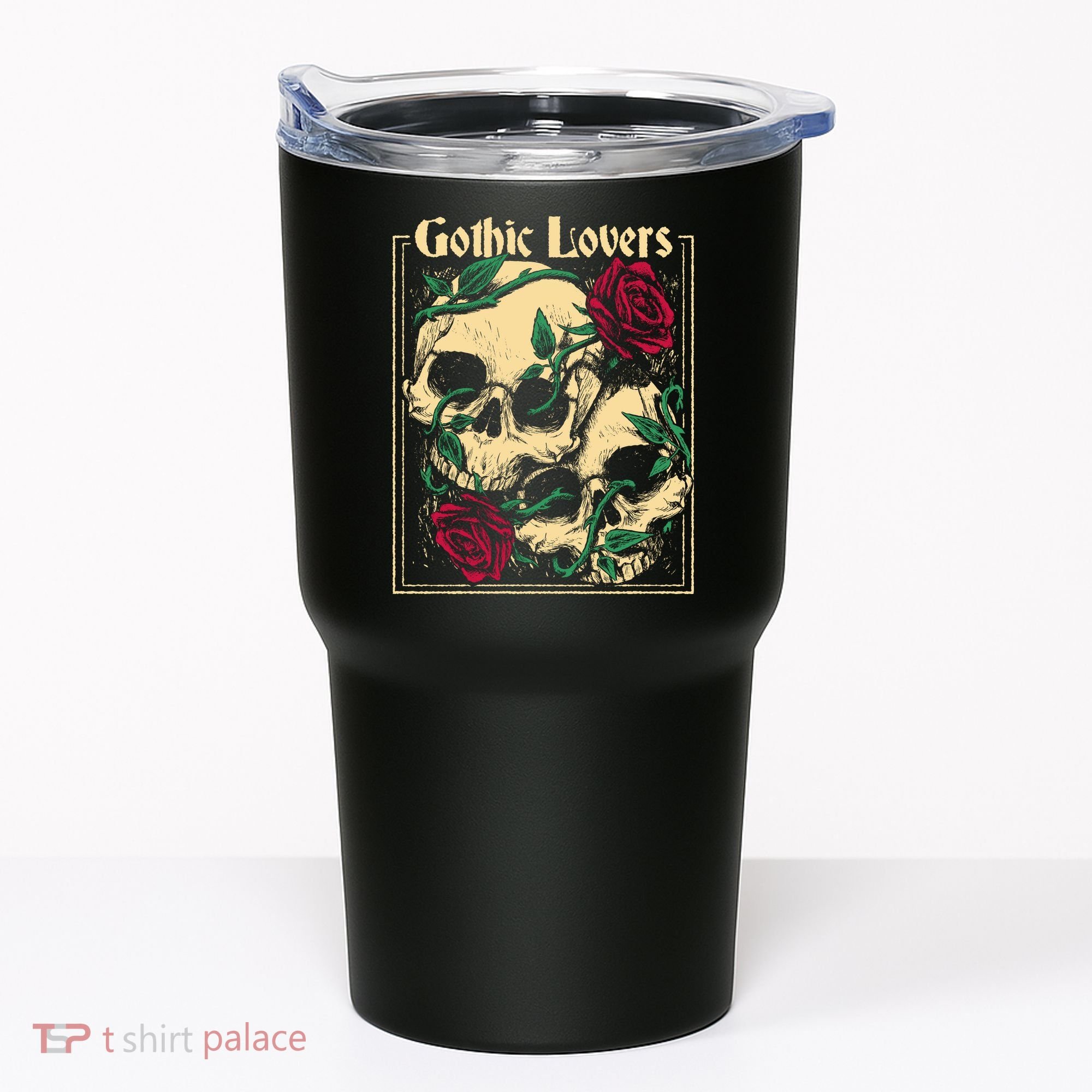 Gothic Lovers Skull And Rose Tumbler
