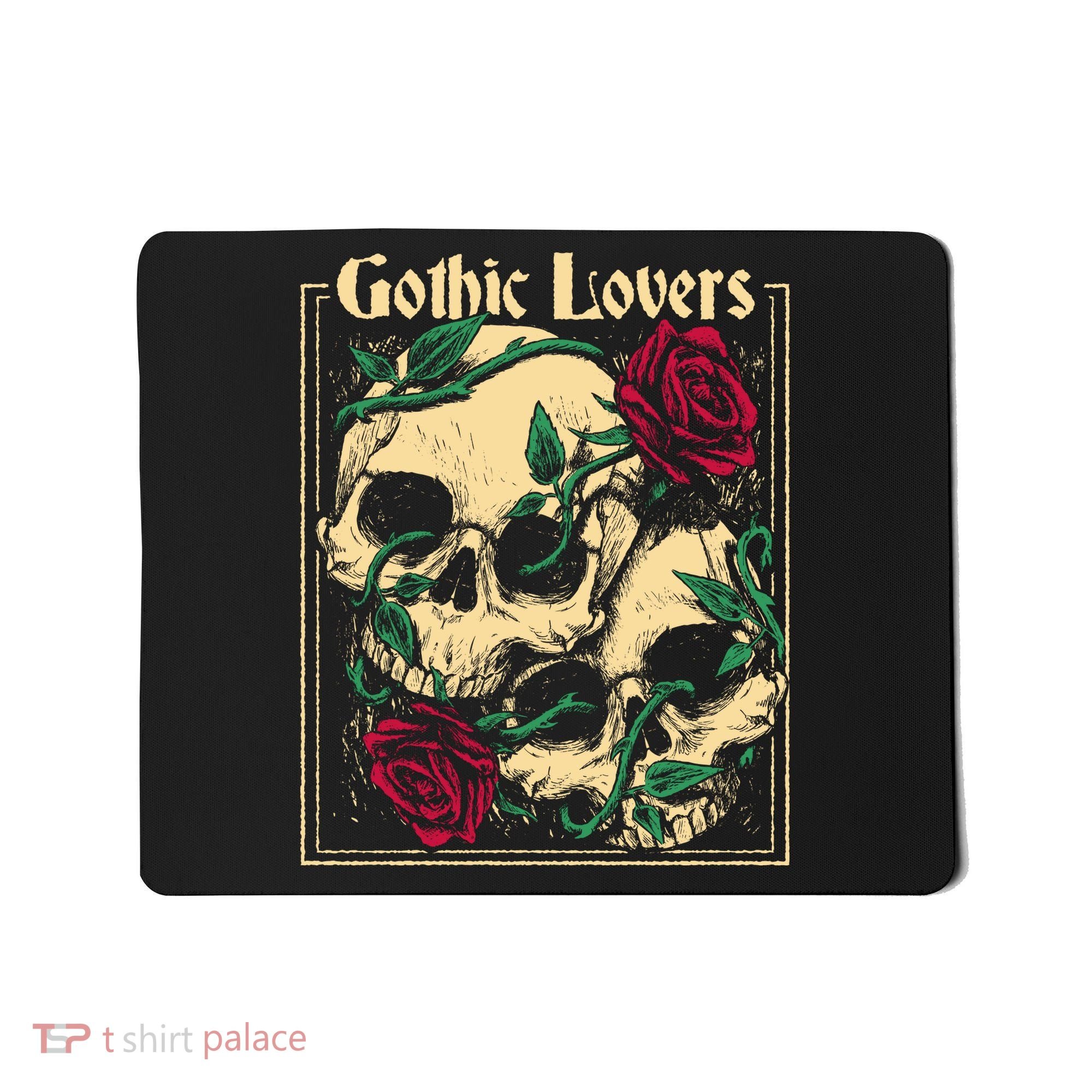 Gothic Lovers Skull And Rose Mousepad