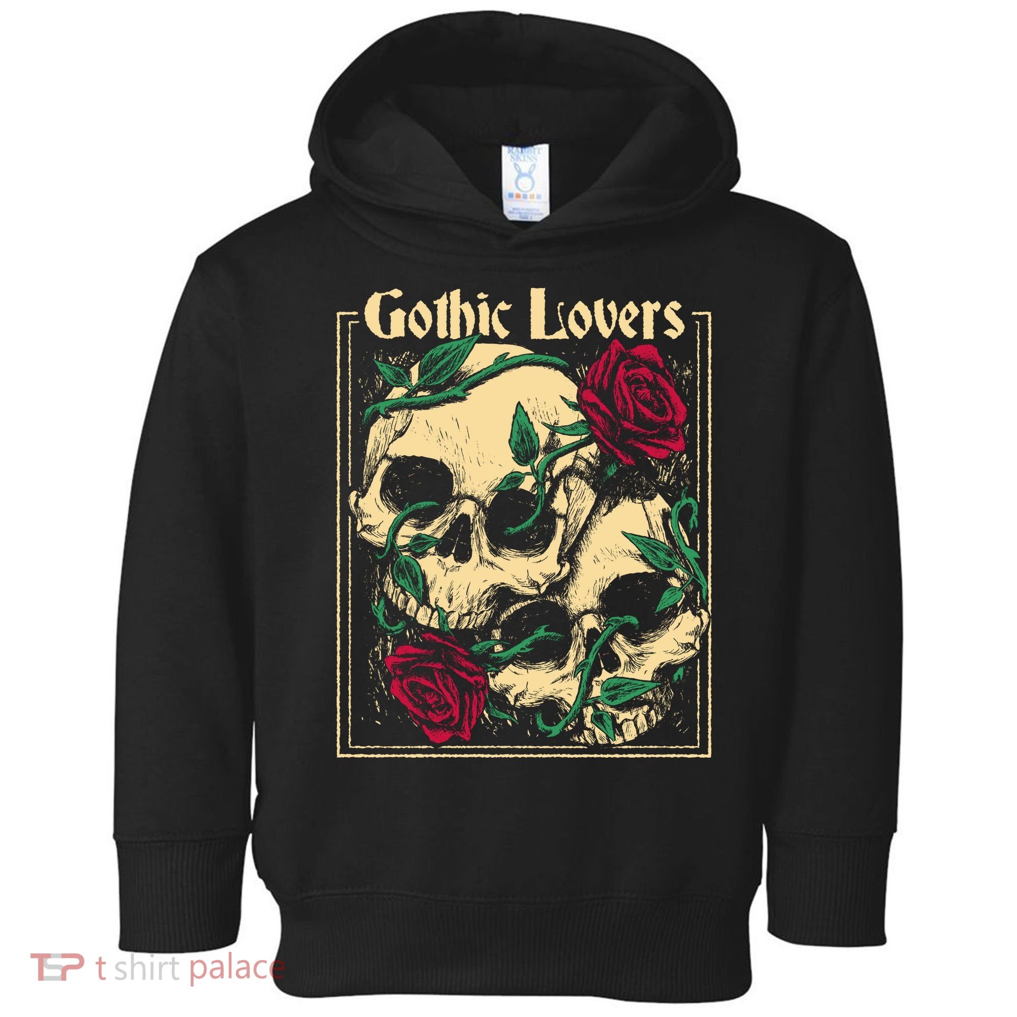 Gothic Lovers Skull And Rose Toddler Hoodie