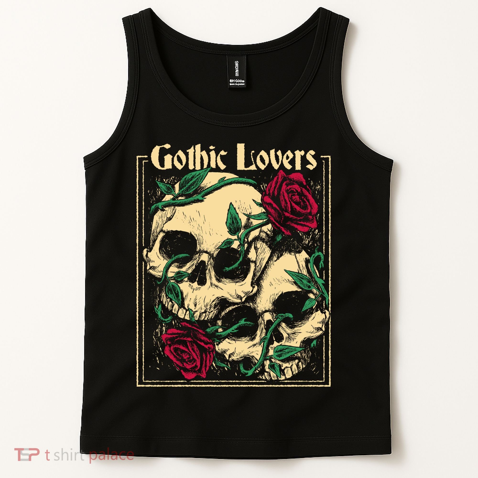 Gothic Lovers Skull And Rose Tank Top