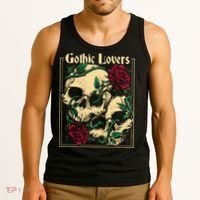 Gothic Lovers Skull And Rose Tank Top thumb 3