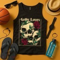 Gothic Lovers Skull And Rose Tank Top thumb 4