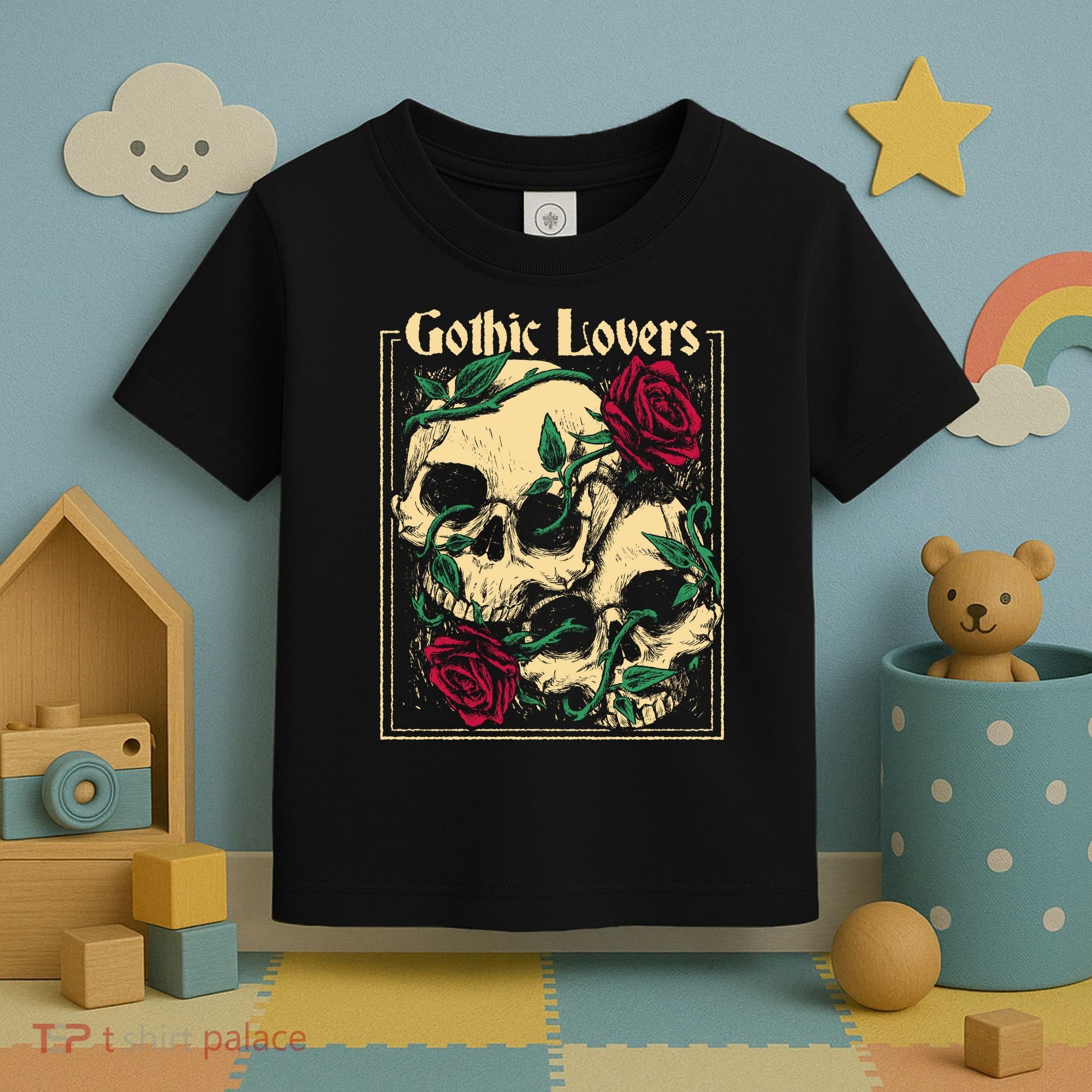 Gothic Lovers Skull And Rose Toddler T-Shirt