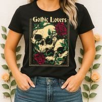 Gothic Lovers Skull And Rose Women's T-Shirt thumb 2