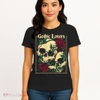 Gothic Lovers Skull And Rose Women's T-Shirt thumb 4