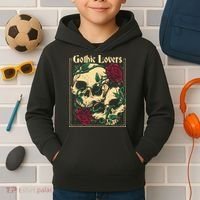 Gothic Lovers Skull And Rose Kids Hoodie thumb 2