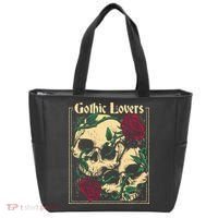 Gothic Lovers Skull And Rose Tote Bag thumb 0