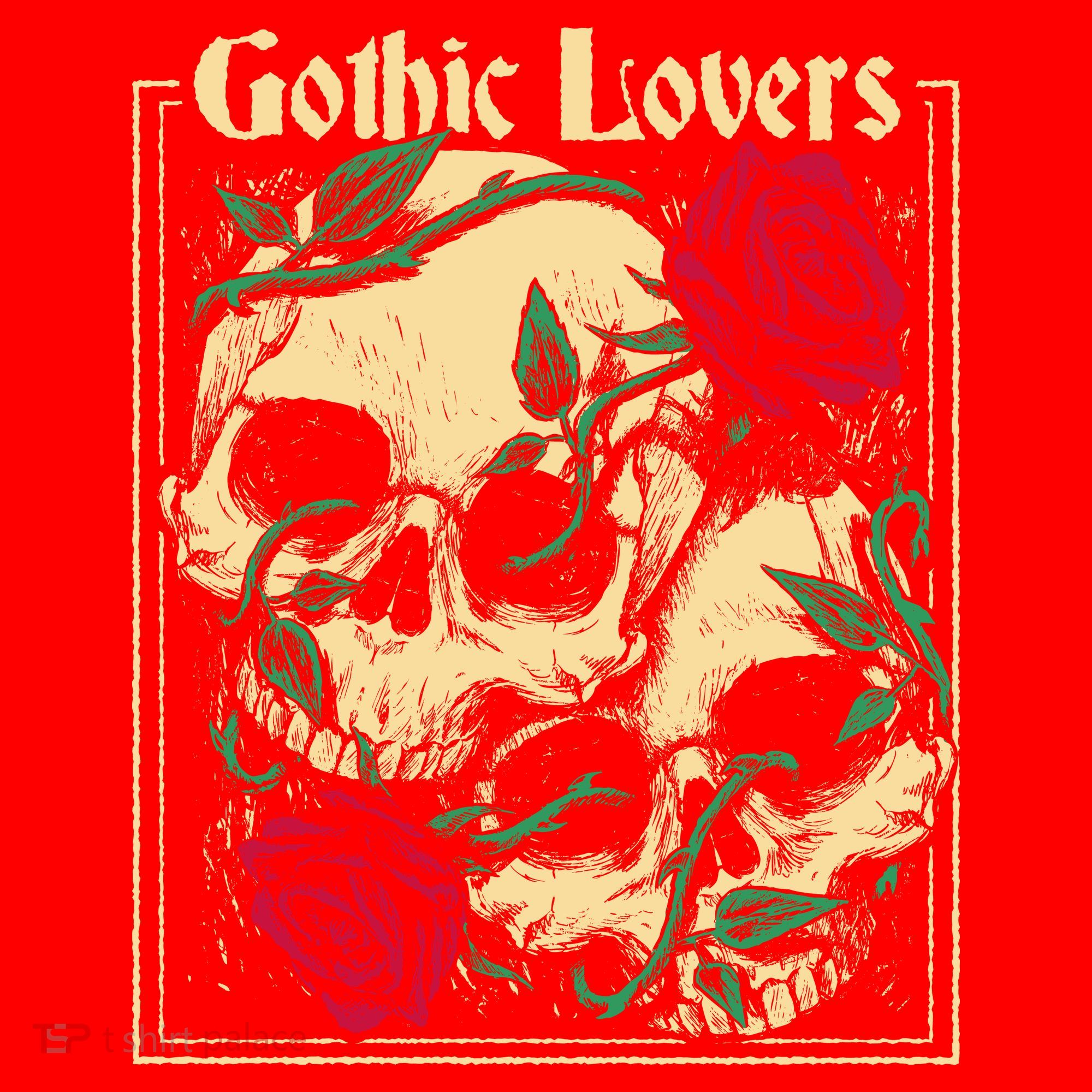 Gothic Lovers Skull And Rose Santa Hat