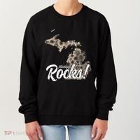 Great Lakes Shaped Wo Petoskey Stone Michigan Rocks Women's Sweatshirt thumb 0