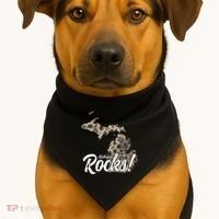 Great Lakes Shaped Wo Petoskey Stone Michigan Rocks USA-Made Doggie Bandana thumb 1