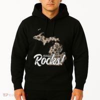 Great Lakes Shaped Wo Petoskey Stone Michigan Rocks Hoodie thumb 2
