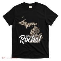 Great Lakes Shaped Wo Petoskey Stone Michigan Rocks T-Shirt thumb 0