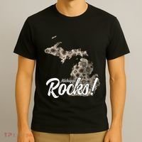 Great Lakes Shaped Wo Petoskey Stone Michigan Rocks T-Shirt thumb 3