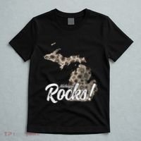 Great Lakes Shaped Wo Petoskey Stone Michigan Rocks T-Shirt thumb 5