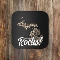 Great Lakes Shaped Wo Petoskey Stone Michigan Rocks Coaster thumb 0