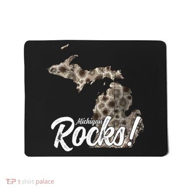 Great Lakes Shaped Wo Petoskey Stone Michigan Rocks Mousepad