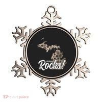 Great Lakes Shaped Wo Petoskey Stone Michigan Rocks Ornament thumb 0